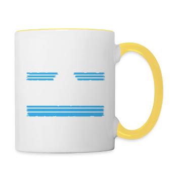 funky funny pride fun humor green flower power - Contrasting Mug - white/yellow - Right