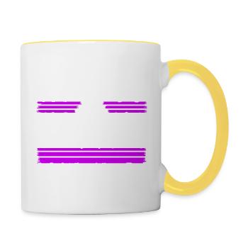 peace funny gift idea 60s pride humor child - Tasse zweifarbig - Weiß/Gelb - Rechts