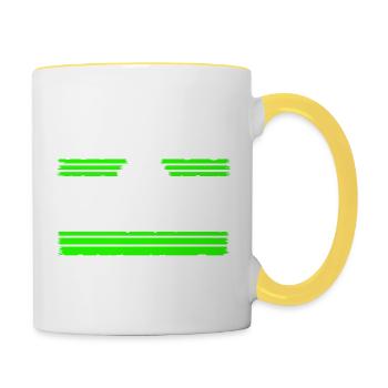 Signe de paix des années 60 anti guerre citation dictons funky - Mug contrasté - blanc/jaune - Droite
