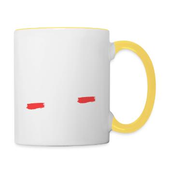 C'est l'heure du match ! - Mug contrasté - blanc/jaune - Droite