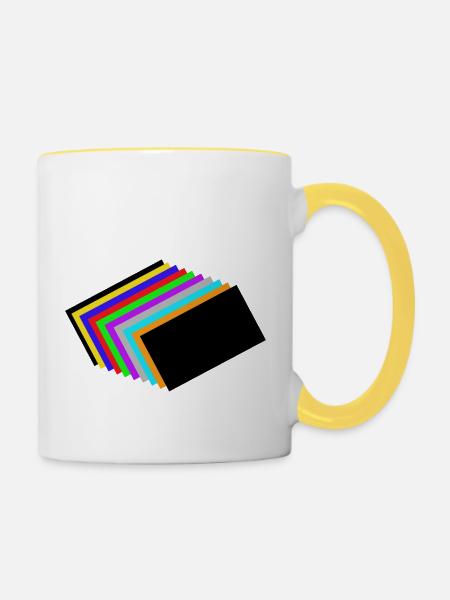 Farbblöcke - Tasse zweifarbig - Weiß/Gelb