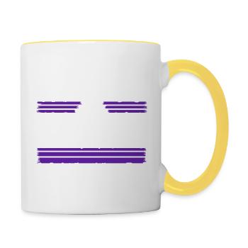 funny pride humor birthday present hippie peace - Tasse zweifarbig - Weiß/Gelb - Rechts