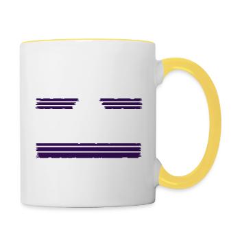 Jokes Funky Fun Gift Global Peace Hippy Pride - Contrasting Mug - white/yellow - Right