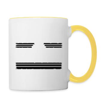 blague colombe de la paix anniversaire citation drôle dictons - Mug contrasté - blanc/jaune - Droite