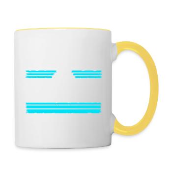statement peace geek gift 60s humor funny - Tasse zweifarbig - Weiß/Gelb - Rechts