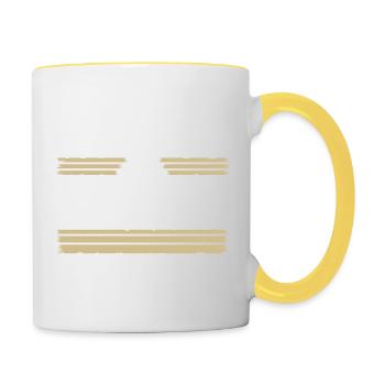 Déclaration génial signe de paix disant idée cadeau - Mug contrasté - blanc/jaune - Droite