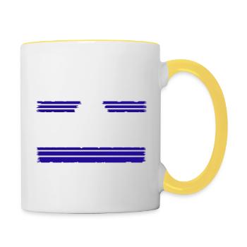birthday present funky child counterculture - Contrasting Mug - white/yellow - Right