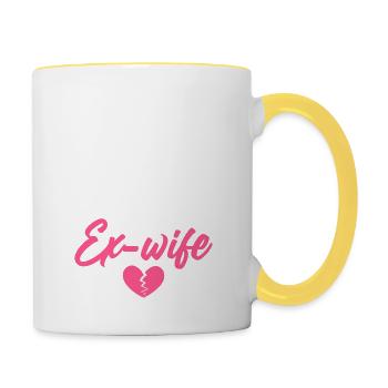 Hot Ex-Wife Divorce Women Divorcee - Contrasting Mug - white/yellow - Right