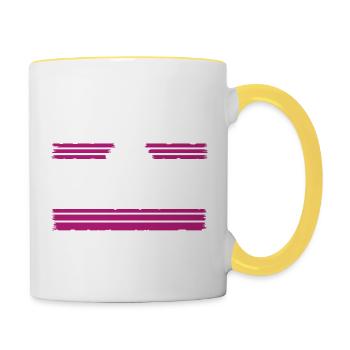 Dictons anti-guerre Déclaration heureuse paix - Mug contrasté - blanc/jaune - Droite