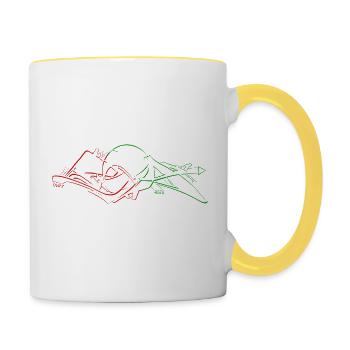 F C A 1907 Graffiti - Tasse zweifarbig - Weiß/Gelb - Rechts