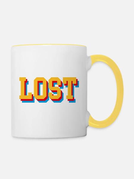 Lost - Tasse zweifarbig - Weiß/Gelb
