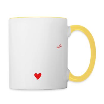 tante au top idée cadeau - Mug contrasté - blanc/jaune - Droite