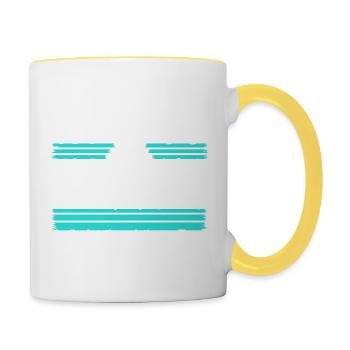 funky hippie festival geek present hippie love - Tasse zweifarbig - Weiß/Gelb - Rechts