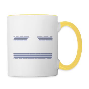jokes humor cool hippie festival gift idea green - Tasse zweifarbig - Weiß/Gelb - Rechts