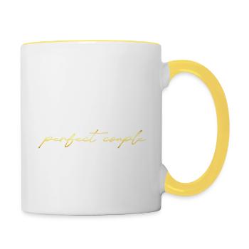 King and Queen King Geschenk white and gold - Tasse zweifarbig - Weiß/Gelb - Rechts