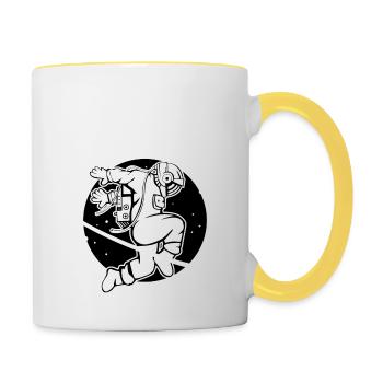 Cosmonaute - Mug contrasté - blanc/jaune - Droite
