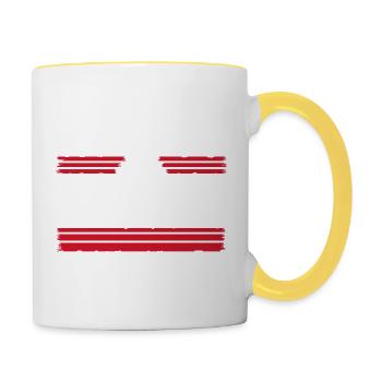 Anti War Statement Peace Bird Cool - Contrasting Mug - white/yellow - Right
