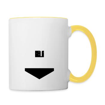 Bière Vin Whisky Schnaps Alcool - Mug contrasté - blanc/jaune - Droite