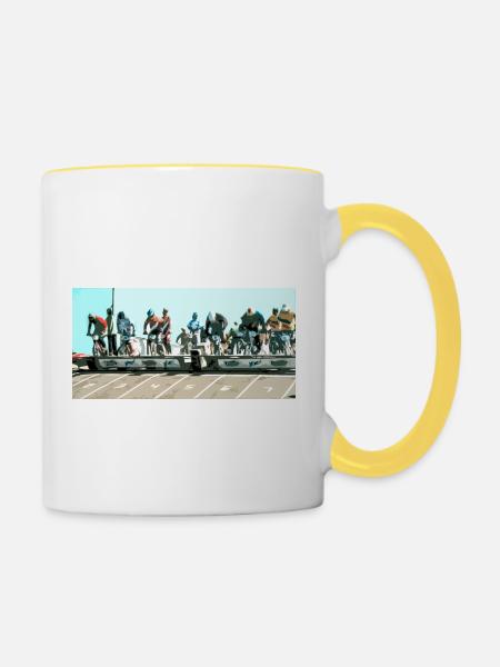 BMX - Tasse zweifarbig - Weiß/Gelb