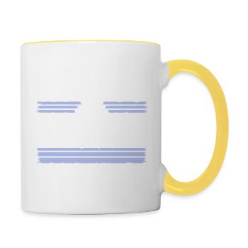 Cadeau Contre-culture Citation Verte Signe de la Paix - Mug contrasté - blanc/jaune - Droite
