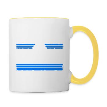 Festival hippie hippie drôle dictons famille verte - Mug contrasté - blanc/jaune - Droite