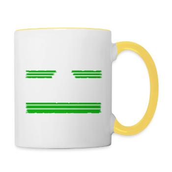 funny quote heart cool pride counterculture - Tasse zweifarbig - Weiß/Gelb - Rechts