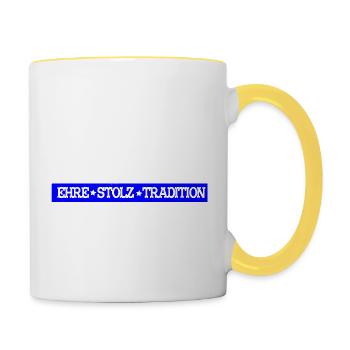 Ruhrpott Schalke Nordkurve - Tasse zweifarbig - Weiß/Gelb - Rechts