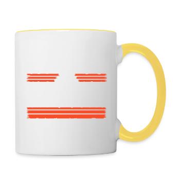 Famille Funky Funny Anti War 60s Hippie Présent - Mug contrasté - blanc/jaune - Droite
