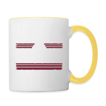 birthday present idea hippie family gift idea - Tasse zweifarbig - Weiß/Gelb - Rechts