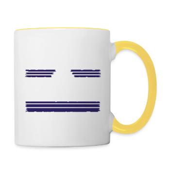 quote bday flower power joke jokes heart child - Tasse zweifarbig - Weiß/Gelb - Rechts