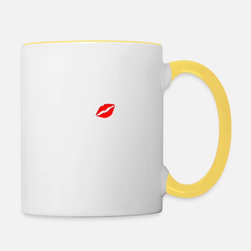 Bonjour - Mug contrasté - blanc/jaune