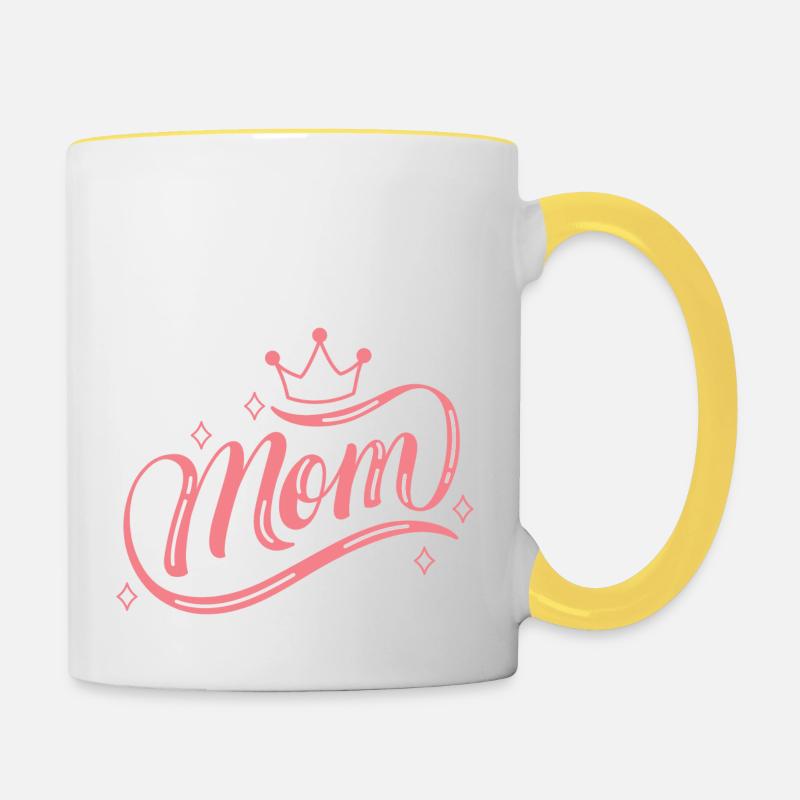 Sidback Unltd. - Queen Mom - Contrasting Mug - white/yellow
