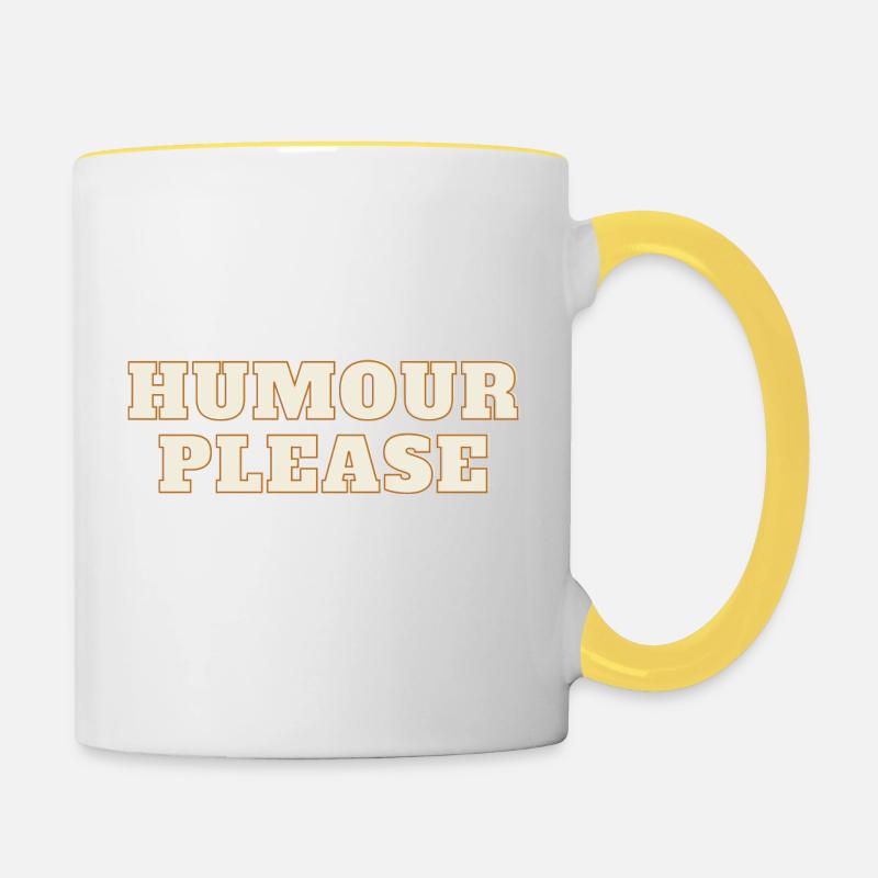 Humour Please - Mug contrasté - blanc/jaune