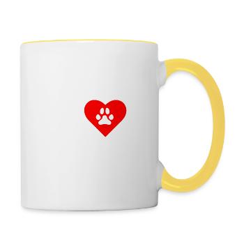 Dog Hund - Tasse zweifarbig - Weiß/Gelb - Rechts