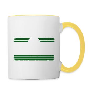 jokes disarmament global peace present hippy - Contrasting Mug - white/yellow - Right