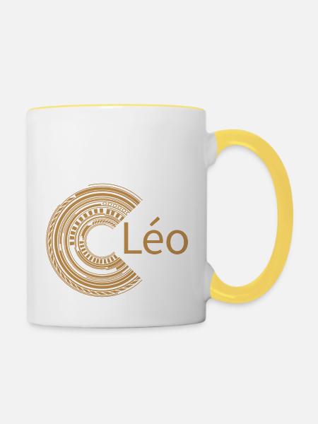 Für Léo - Tasse zweifarbig - Weiß/Gelb