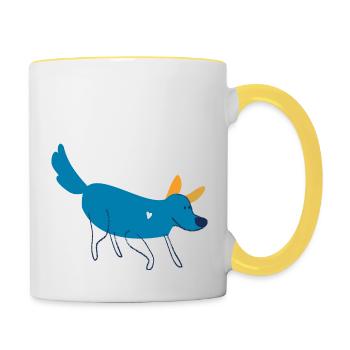 dogy - Tasse zweifarbig - Weiß/Gelb - Rechts