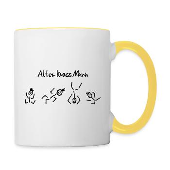 Alter Krassmann - Tasse zweifarbig - Weiß/Gelb - Rechts