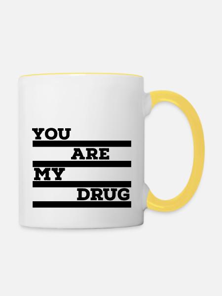 My Drug - Tasse zweifarbig - Weiß/Gelb