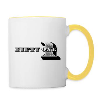 51e anniversaire Idées cadeaux pour lui Chemise homme - Mug contrasté - blanc/jaune - Droite