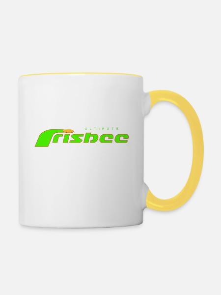 ultimate frisbee green - Tasse zweifarbig - Weiß/Gelb