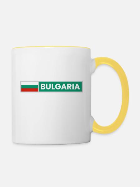 Bulgarien Flagge - Tasse zweifarbig - Weiß/Gelb