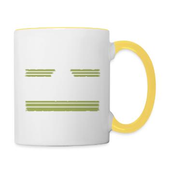 peace movement humor 1960s heart disarmament - Contrasting Mug - white/yellow - Right