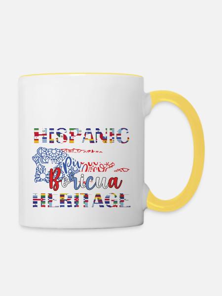 Hispanisches Erbe Boricua - Tasse zweifarbig - Weiß/Gelb