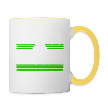 déclaration d’amour cadeau cadeau idée anti guerre oiseau - Mug contrasté - blanc/jaune - Droite