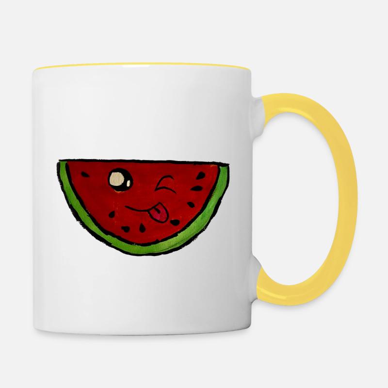 Live Watermelon - Contrasting Mug - white/yellow