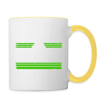 1960s Bird Peace Symbol Fun Funny Quote Birthday - Contrasting Mug - white/yellow - Right