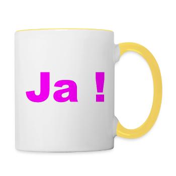 Ja 2 - Tasse zweifarbig - Weiß/Gelb - Rechts
