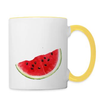 Il ne s’agit pas d’une collection de pastèques Palestine - Mug contrasté - blanc/jaune - Droite