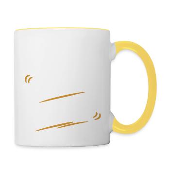 Ici c'est l'apéro - Mug contrasté - blanc/jaune - Droite